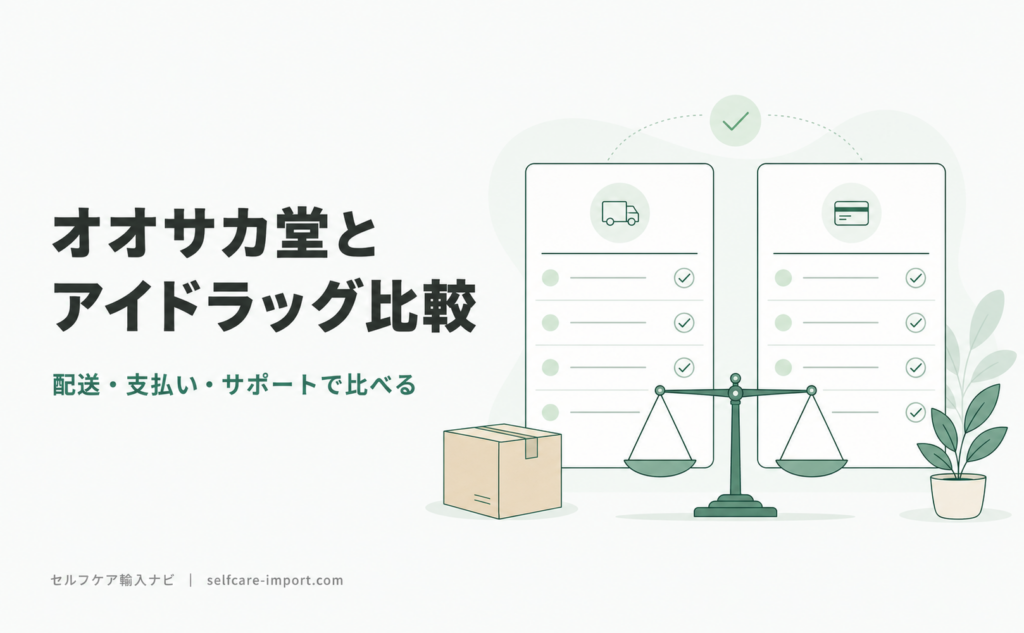 オオサカ堂とアイドラッグストアーを配送・支払い・サポートで比較