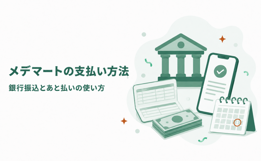 メデマートの支払い方法｜銀行振込とあと払いの使い方